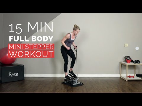15 Minute Full Body Mini Stepper with Bands Workout
