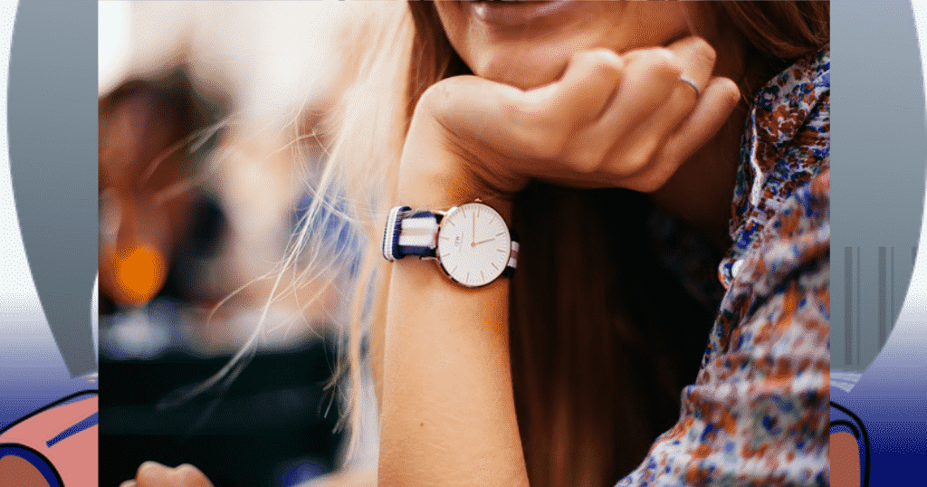 woman wearing hand watch