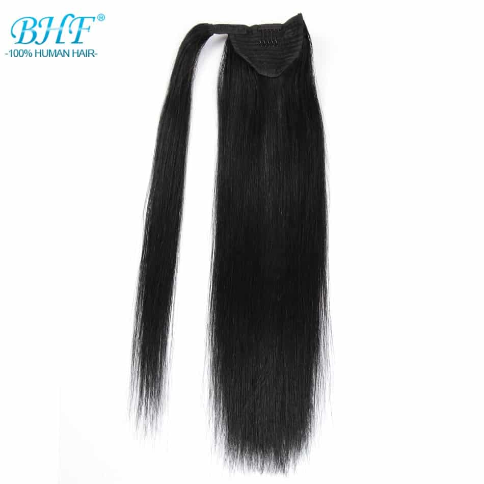 BHF Straight Ponytail Human Hair All Colors European Remy Human Hair Ponytail Extensions Tail of Human Hair Natural Ponytails